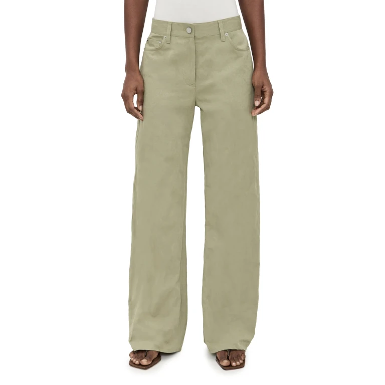 Helmut Lang Relaxed Wrinkle Bootcut Trousers Warm Sage 29