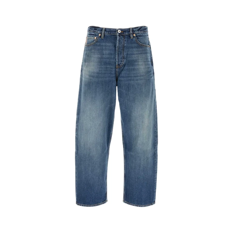 Valentino Garavani Denim Wide-Leg Jeans Mediumbluedenim Exterior: Cotton - Men