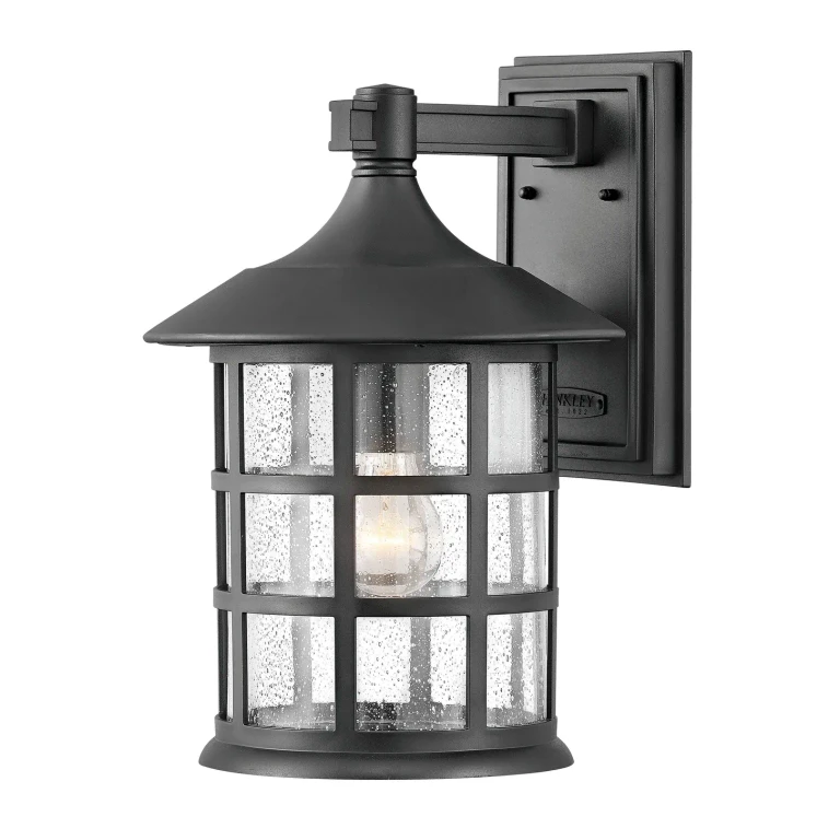 Textured Black LED Outdoor Lantern from the Freeport Coastal Elements Collection