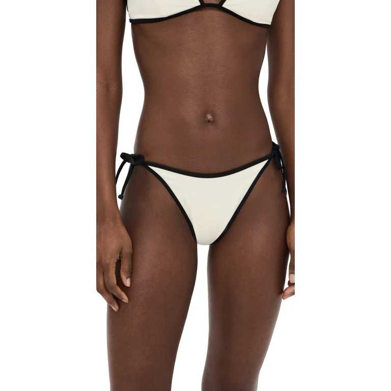 Onia Cleo Bikini Bottoms Egret/Black XS