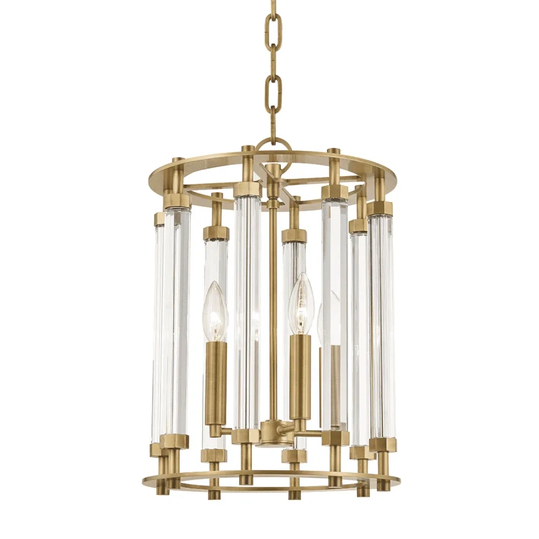 Haddon Pendant Light in Aged Brass