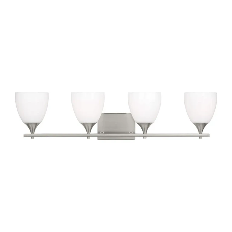 Brushed Steel Four Light Bath from the Toffino Collection