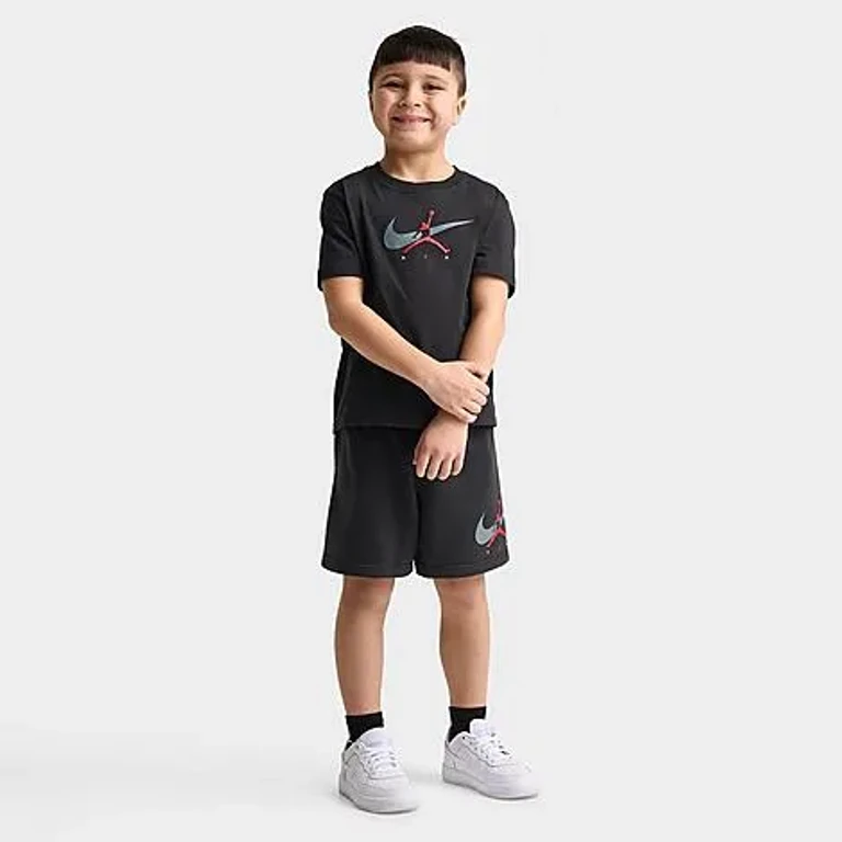 Jordan Little Kids Jumpman T-Shirt and Shorts Set in Black Size: 4