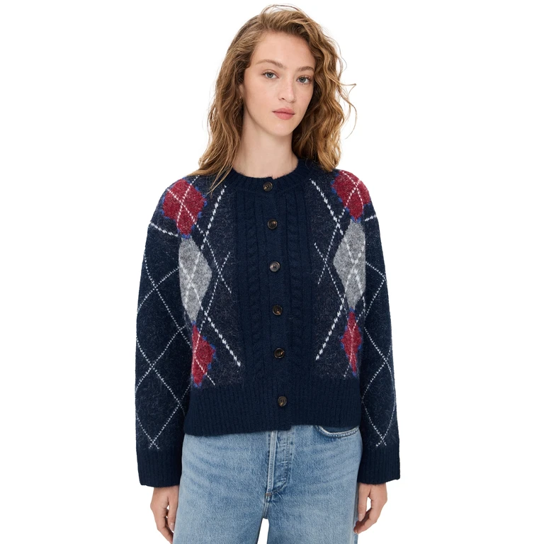 Moon River Cardigan Navy Multi XS