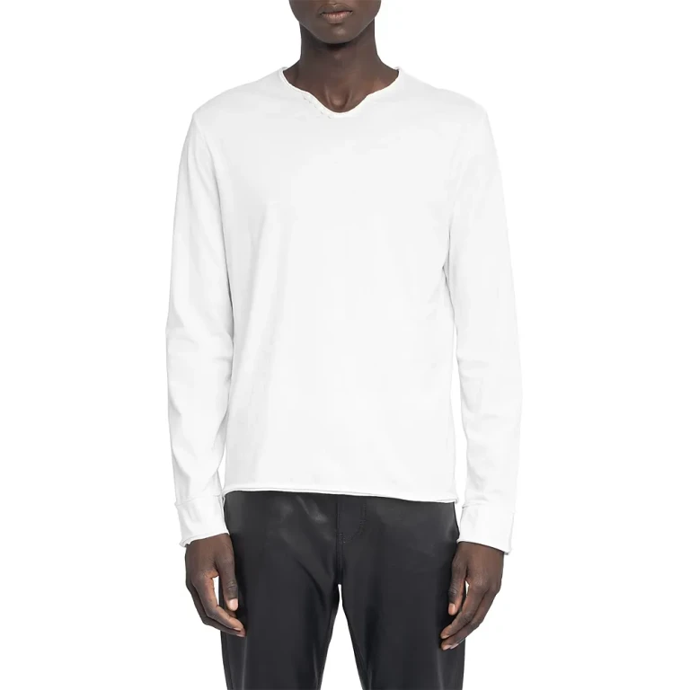 Zadig & Voltaire Monastir Long Sleeve Split Collar Graphic Tee