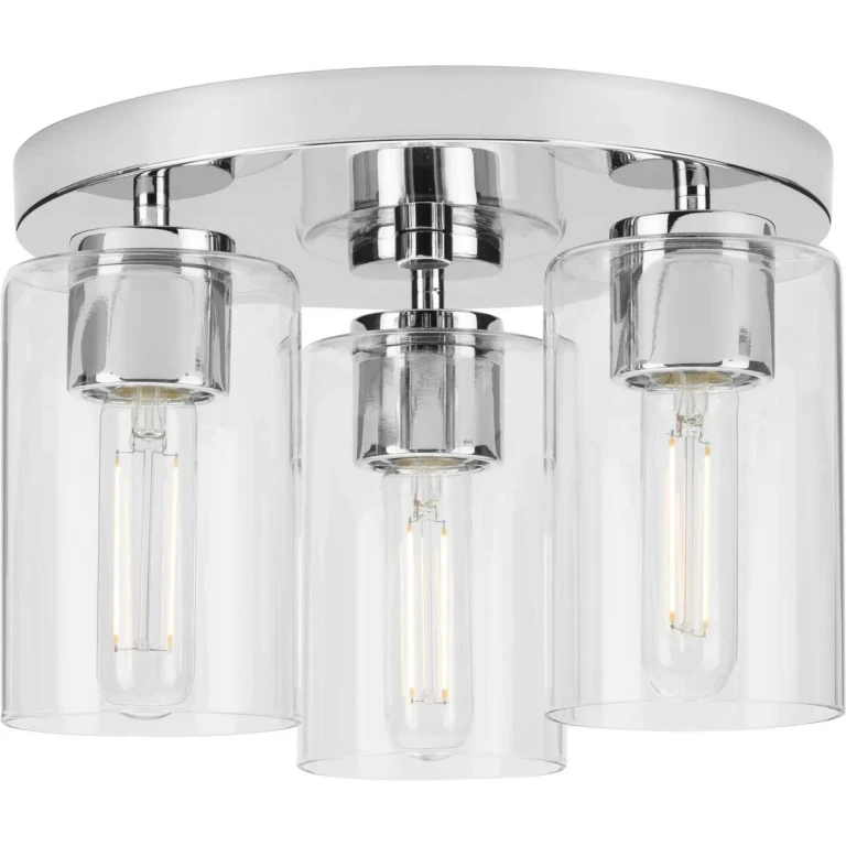 Polished Chrome Three Light Flush Mount from the Cofield Collection
