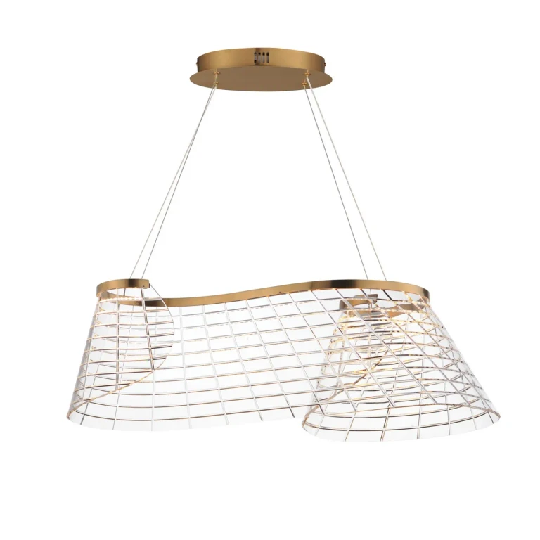 Brushed Champagne LED Linear Pendant from the Tartan Collection