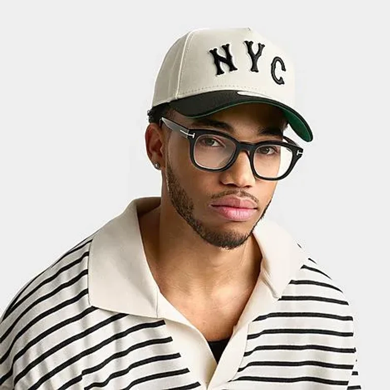New Era New York Mets MLB City Connect 9FORTY A-Frame Snapback Hat in Chrome/Black