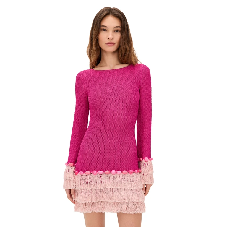 The Wolf Gang Casilda Mini Dress Flamingo XXL