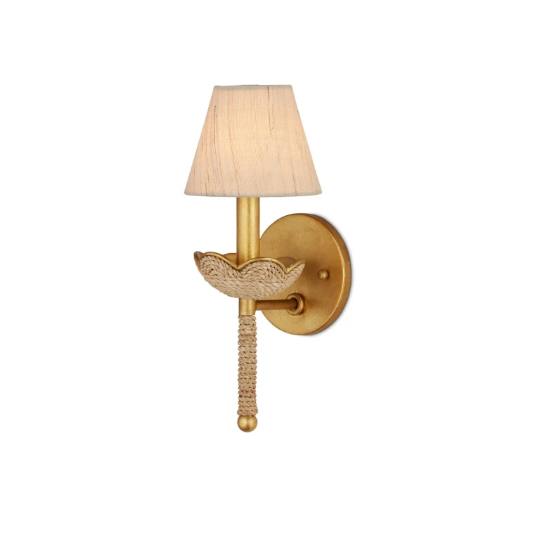 Natural Contemporary Gold Leaf Wall Sconce from the Vichy Collection
