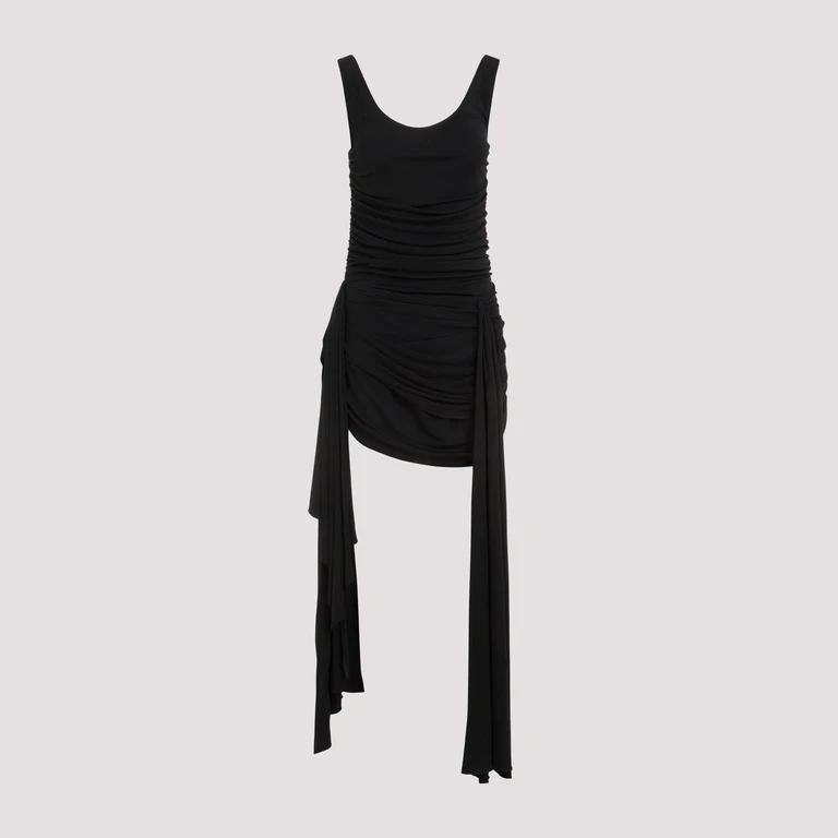 Mugler Dress Black Viscose Polyamide - Women