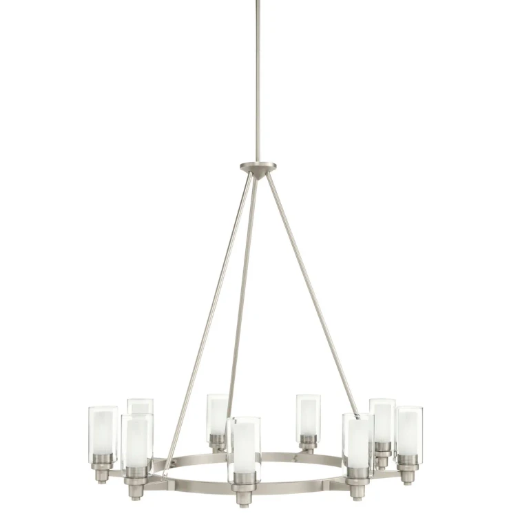 Circolo 9-Light Chandelier in Brushed Nickel