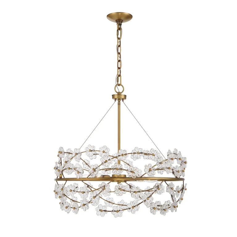 Camille 5-Light Chandelier in Warm Brass