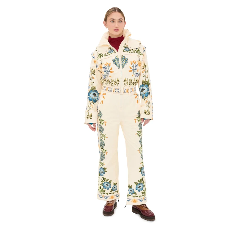 FARM Rio Winter Garden Ski Suit Off White M