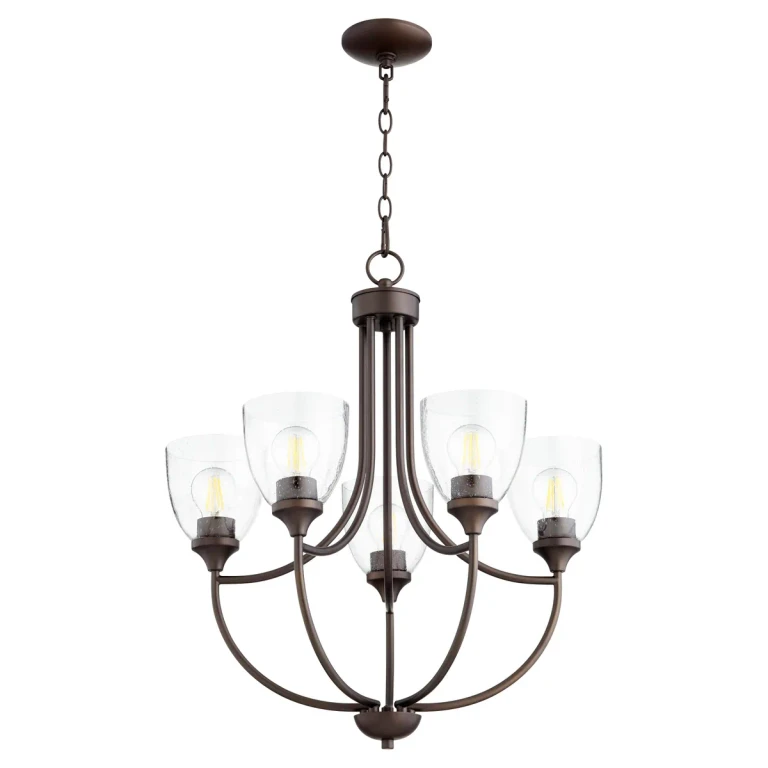 Quorum Enclave 5-Light 25" Transitional Chandelier in Oiled Bronze with