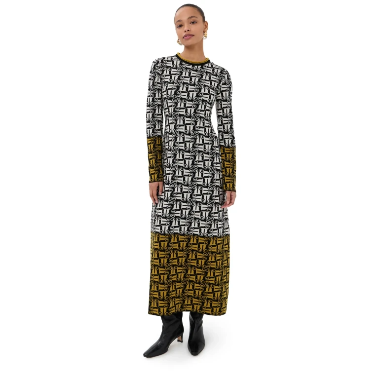 La DoubleJ Knit Swing Dress Ecru S
