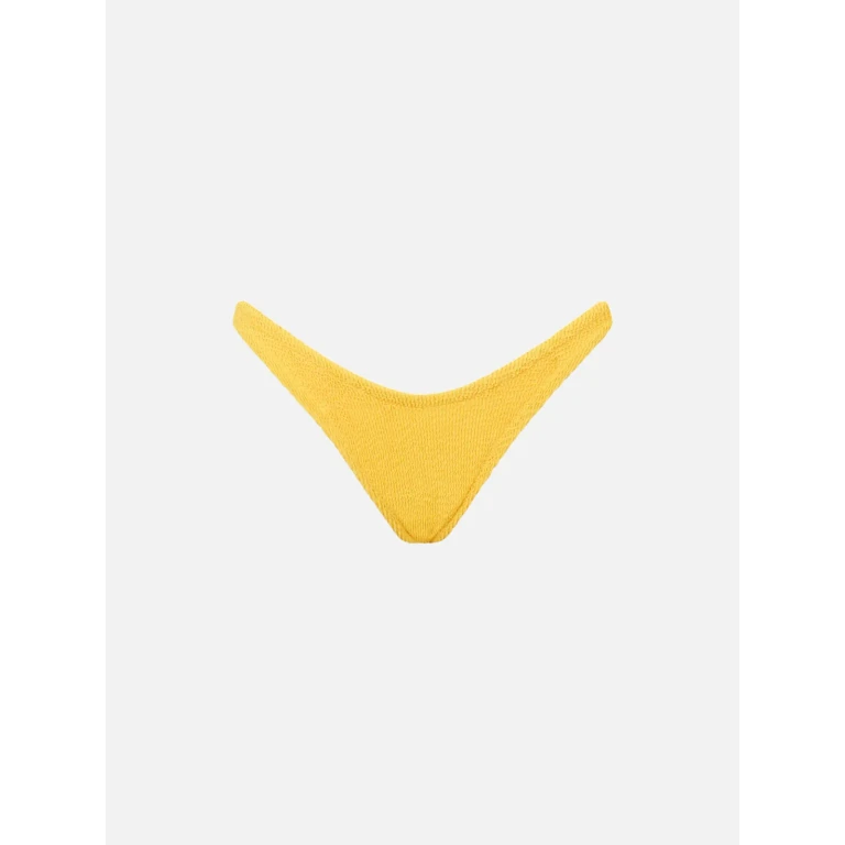 MC2 Saint Barth Slip Mare Naomi In Tessuto Crinkle Giallo Tinta Unita