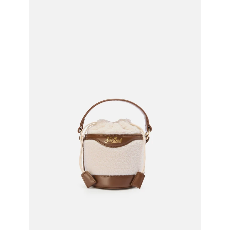 Mc2 Saint Barth Mila Teddy Bucket Bag White Sherpa - Unisex