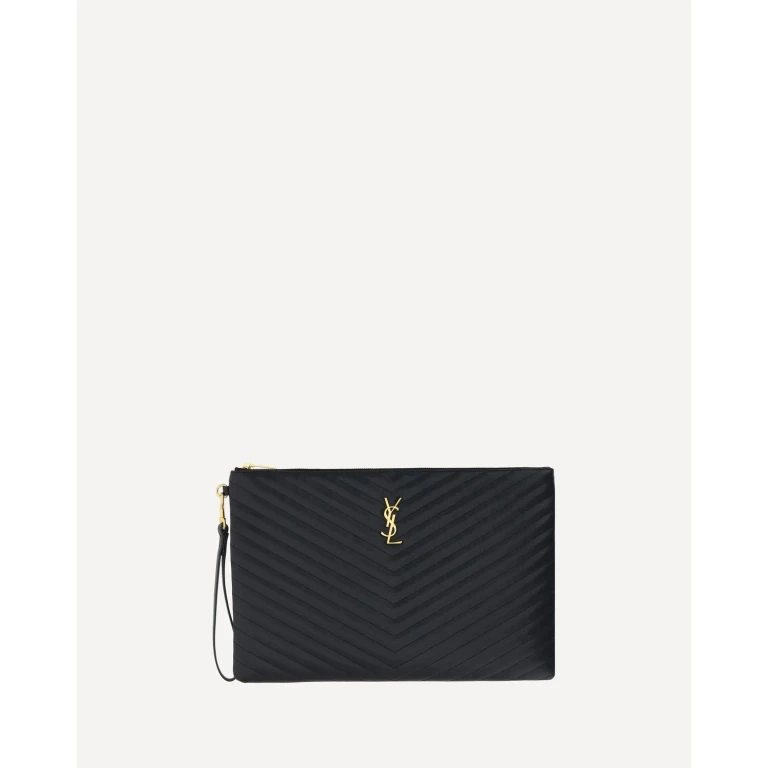 SAINT LAURENT Leather Pouch Female UNI