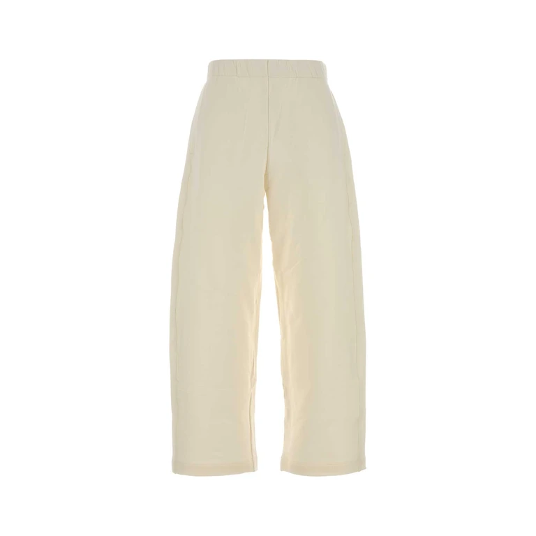 Max Mara Ivory Silk Blend Filovia Joggers Bianco Pantaloni - Women