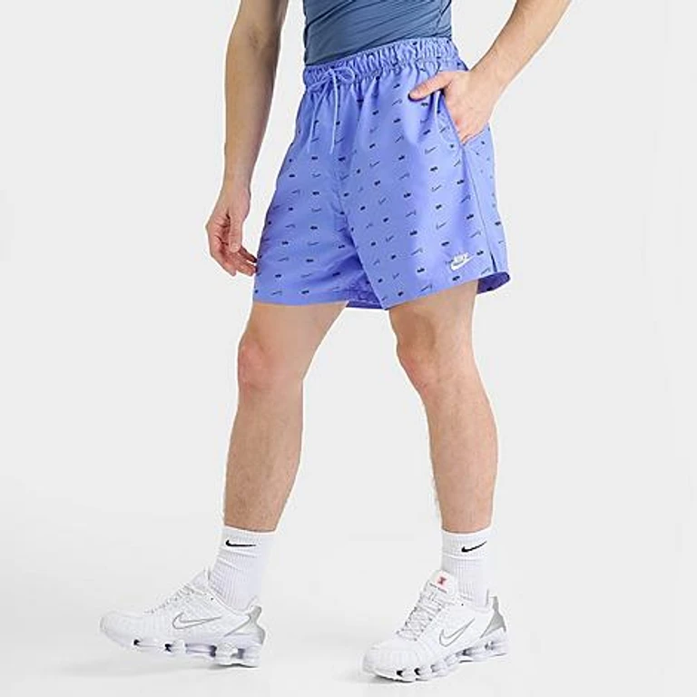 Nike Men's Sportswear Club Monogram Woven Flow Shorts in Royal Pulse/Black Size: Small
