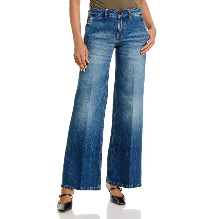 Victoria Beckham Gigi Mid Rise Straight Jeans in Vintage Indigo