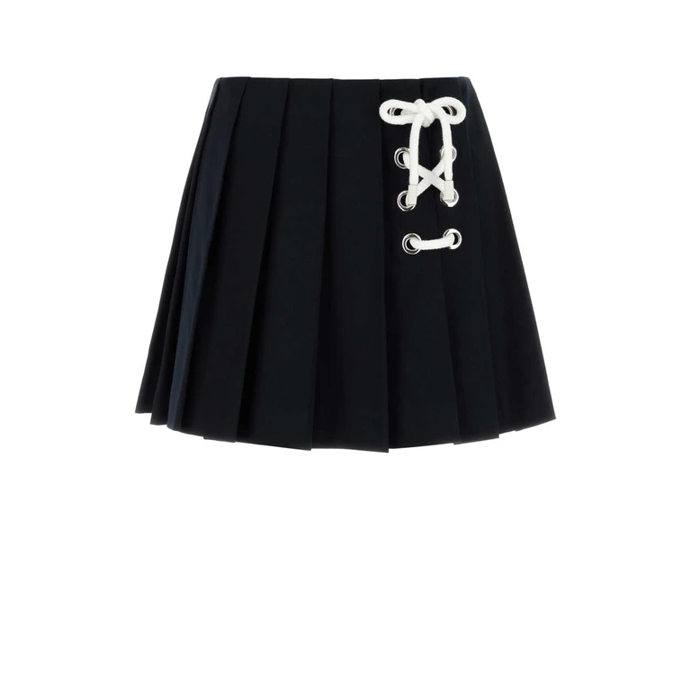 Prada Midnight Blue Drill Mini Skirt Bleu Coea Gonne - Women