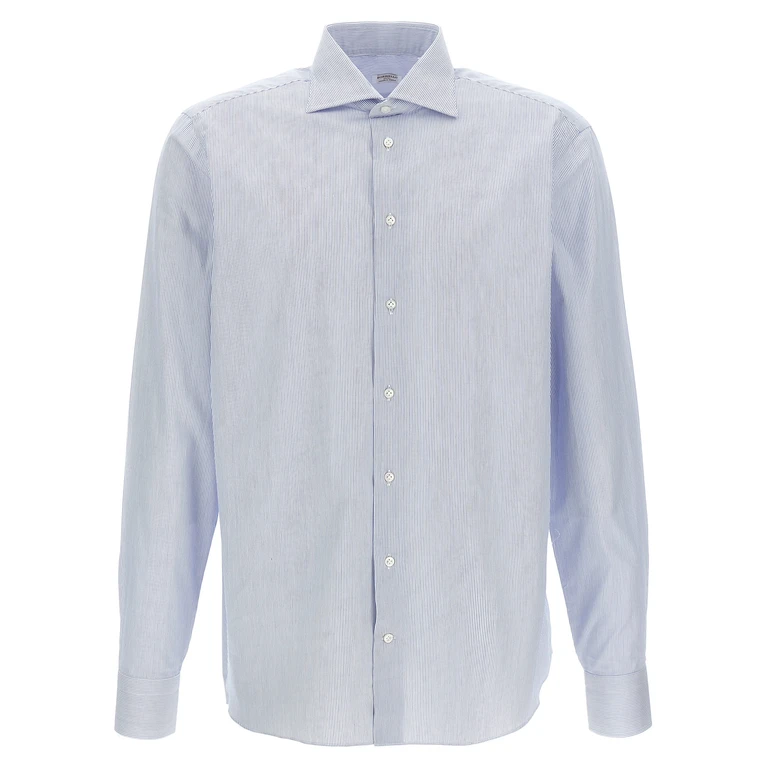 Borriello Striped cotton shirt Light Blue Shirt, Blouse - Men