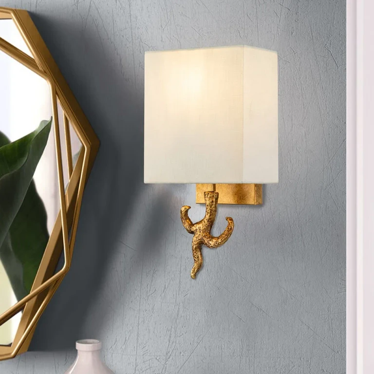 Gold Leaf Wall Sconce from the Branche Collection