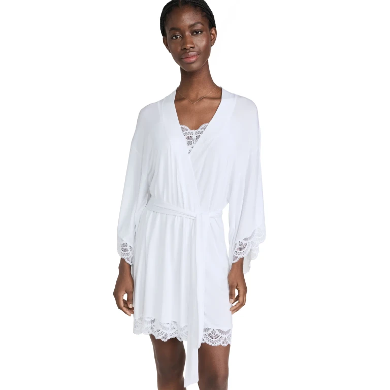 Eberjey Mariana The Mademoiselle Kimono Robe White M