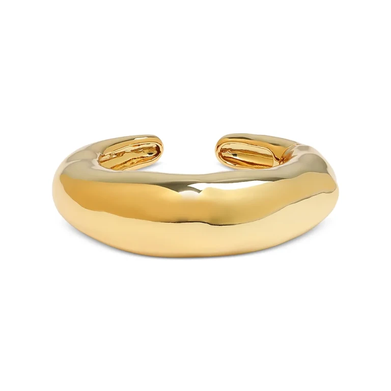 Alexis Bittar Molten Large Hinged Cuff Bracelet in 14K Gold Plated