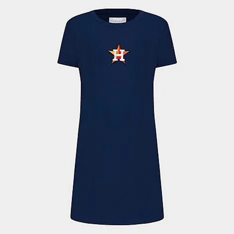 Pro Standard Girls' Big Kids Houston Astros MLB Classic T-Shirt Dress in Midnight Navy Size: Small