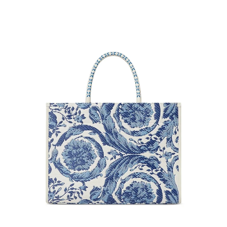 Versace Barocco Athena Raffia Medium Tote Bag