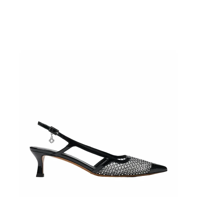 Maje Women's Fayna Evening Rhinestone Mesh Slingback Pumps
