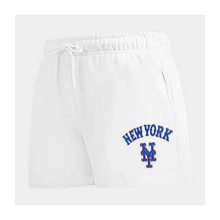 Pro Standard Women's New York Mets MLB Classic Fleece Shorts in White Size: XS