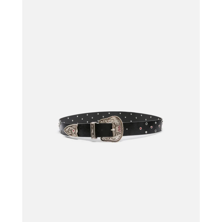 Pinko Cintura in pelle borchiata 4 cm