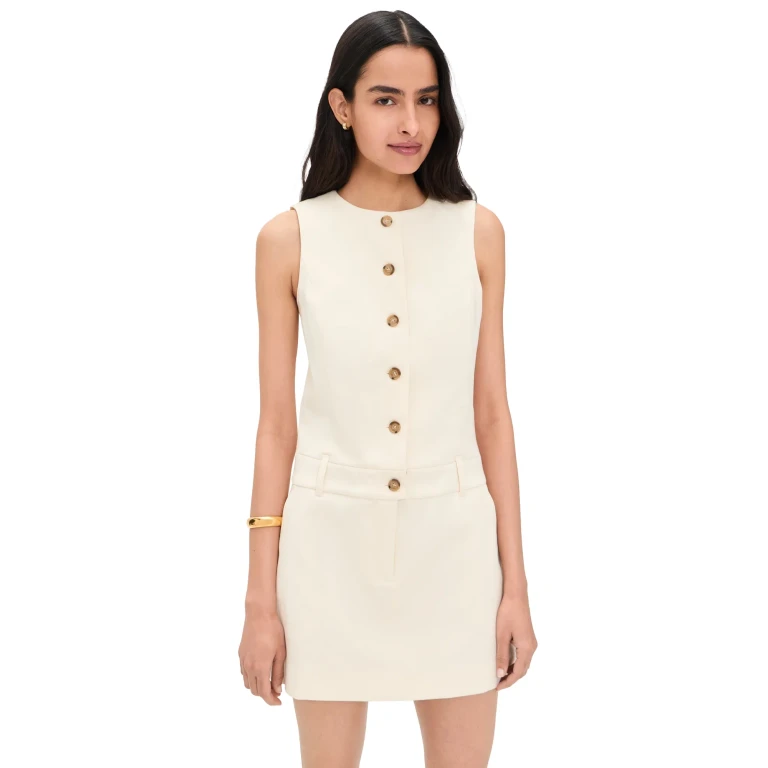 PAIGE Soho Mini Dress Bone 6