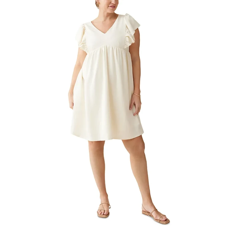 Ingrid & Isabel Maternity Flutter Sleeve Dress