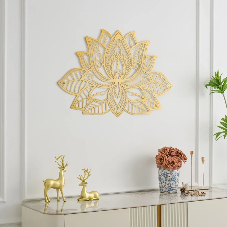 Modern Minimalist Wall Decor Home Decoration with 3D Mandala Metal 36"W x 23"H