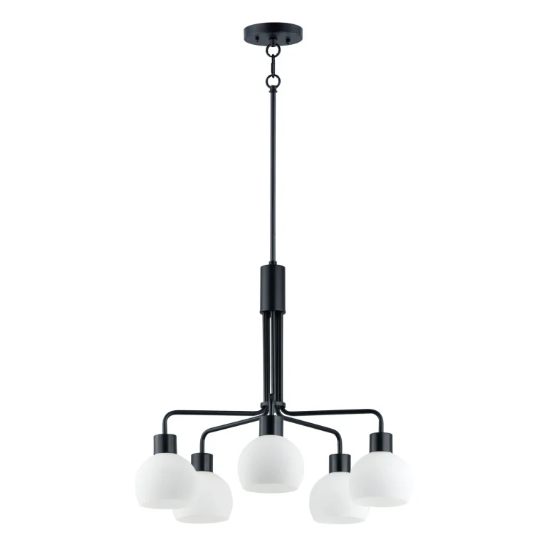 Black Five Light Chandelier from the Coraline Collection
