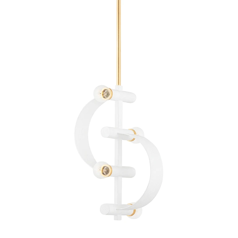 Gold Leaf White Pendant from the Maddie Collection
