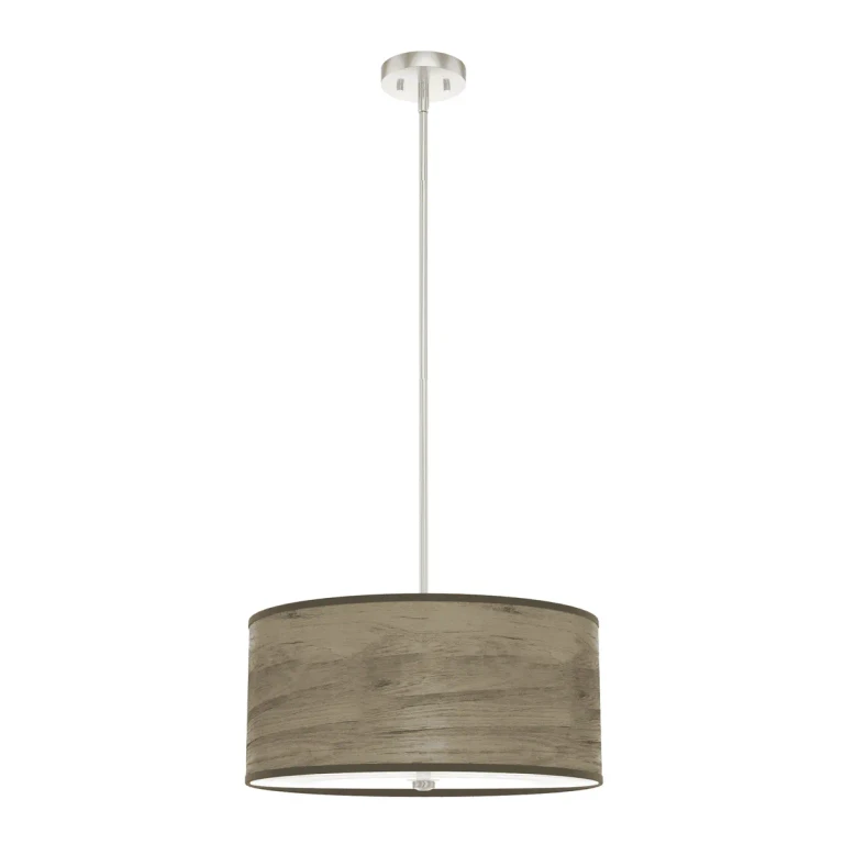 Warm Grey Oak Three Light Pendant from the Solhaven Collection
