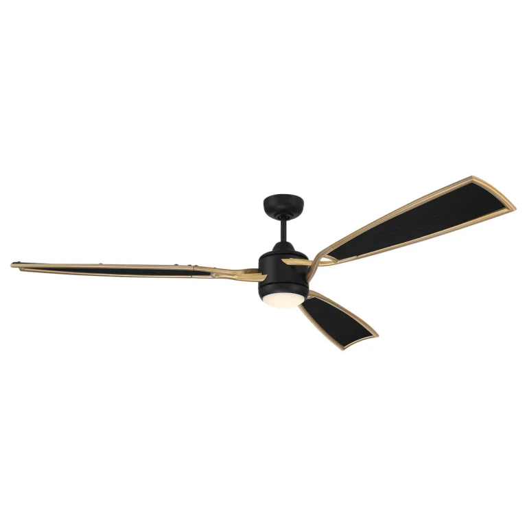 Flat Black Satin Brass 72" Ceiling Fan from the Viva Collection