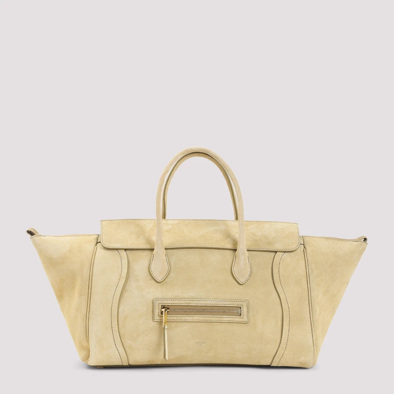 Celine Medium New Luggage Nude & Neutrals Suede Leather Bag - Women