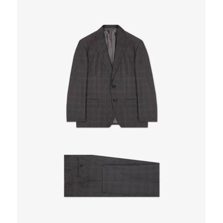 Larusmiani Single-Breasted Wool Suit Chicago Darkgray Single Breasted - 2 Botton - Men