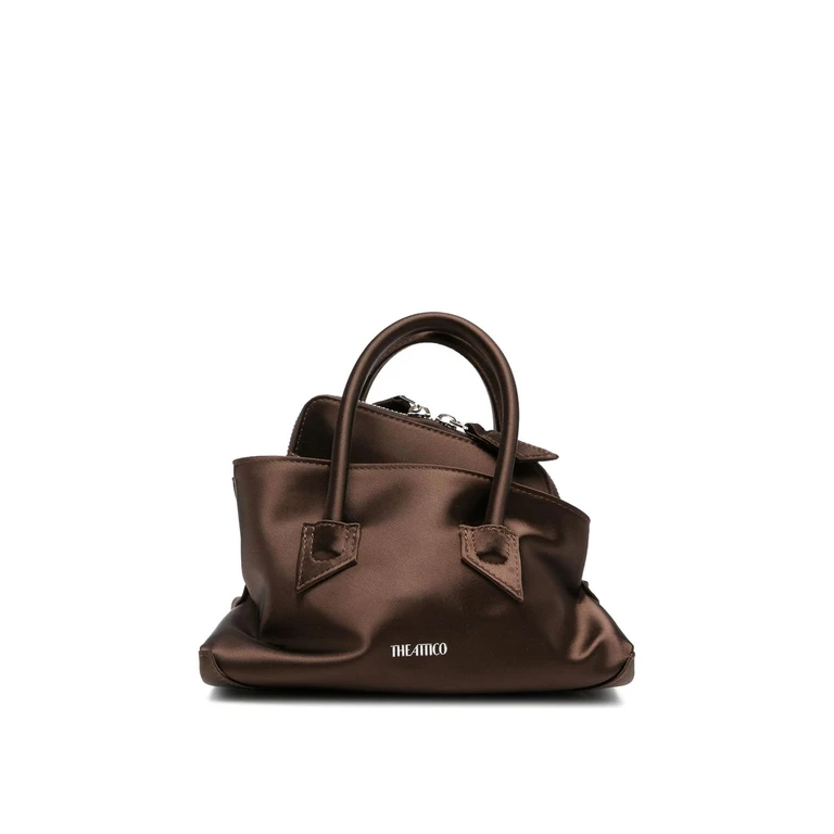The Attico Chocolate Satin Mini La Passeggiata Handbag