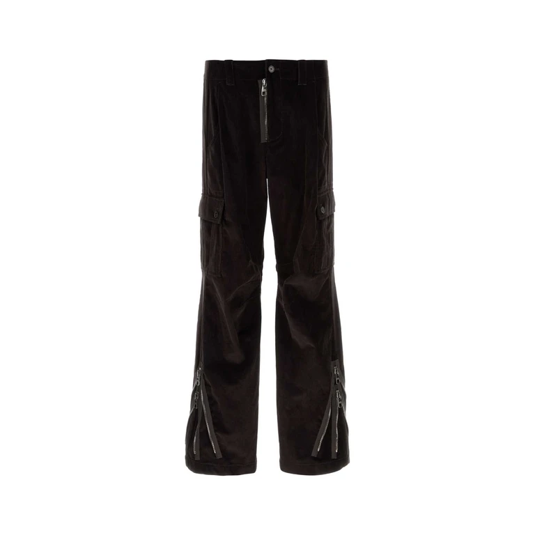Dark Brown Corduroy Cargo Pant Ebano Exterior: Cotton Pantaloni - Men