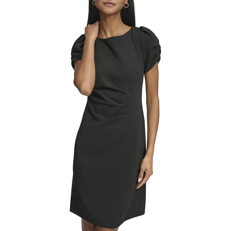 Karl Lagerfeld Paris Ruched Sleeve Sheath Dress