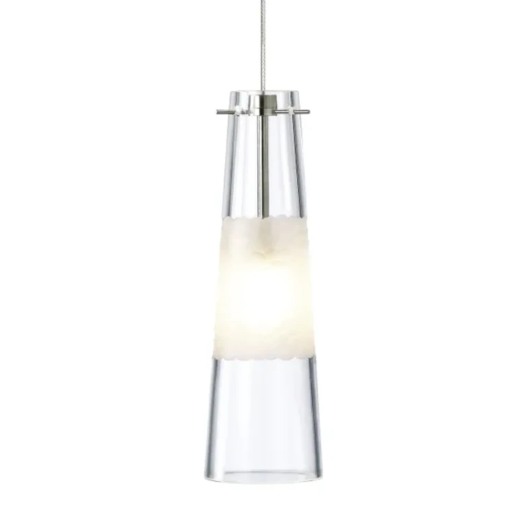 Satin Nickel One Light Pendant from the Bonn Collection