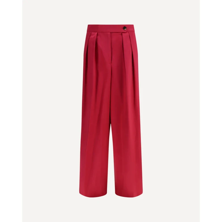 DRIES VAN NOTEN Wide pleated Pants in washed cotton and acetate Female 38